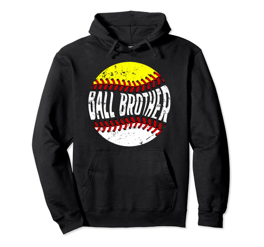 Ball Brother Groovy Baseball Hoodie - Aesthetic Graphic for Adults - T-Shirt, Sweatshirt, Hoodie