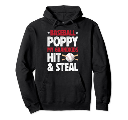 Baseball Poppy Funny Poppy Baseball Hoodie - Unique Graphic Men Women - T-Shirt, Sweatshirt, Hoodie