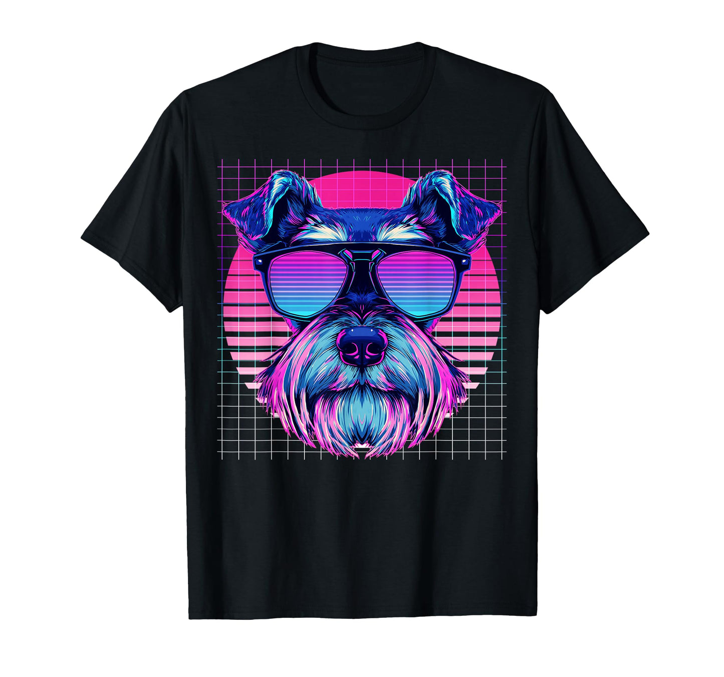 Miniature Schnauzer Sunglasses Dog T-Shirt - Custom Art Print Unisex - T-Shirt, Sweatshirt, Hoodie