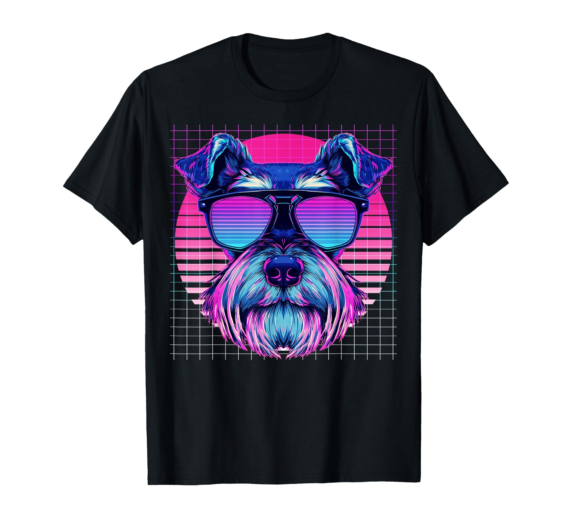 Miniature Schnauzer Sunglasses Dog T-Shirt - Custom Art Print Unisex - T-Shirt, Sweatshirt, Hoodie