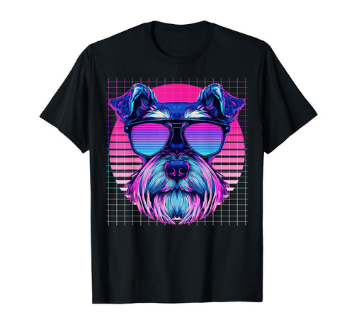 Miniature Schnauzer Sunglasses Dog T-Shirt - Custom Art Print Unisex - T-Shirt, Sweatshirt, Hoodie