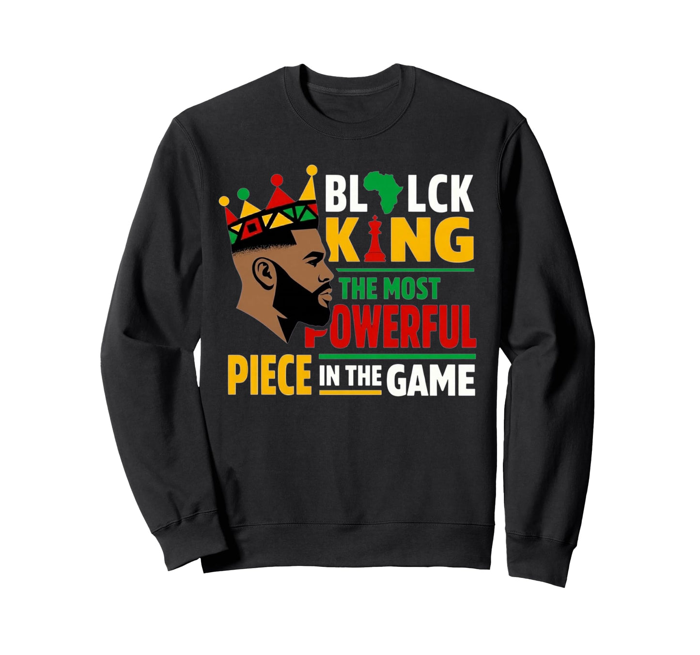 Black King Juneteenth African Dad Sweatshirt - Custom Art Print Unisex - T-Shirt, Sweatshirt, Hoodie