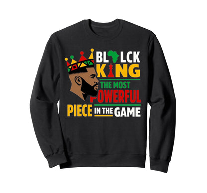 Black King Juneteenth African Dad Sweatshirt - Custom Art Print Unisex - T-Shirt, Sweatshirt, Hoodie