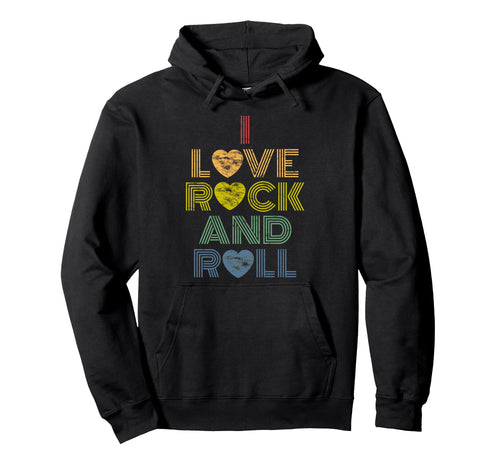I Love Rock And Roll Rainbow 70S Hoodie - Fun Novelty Design for Adults - T-Shirt, Sweatshirt, Hoodie