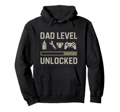 Dad Level Unlocked Gamer Diaper Tools Hoodie - Trendy Graphic Unisex - T-Shirt, Sweatshirt, Hoodie