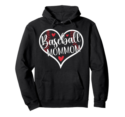 Baseball Mommom Heart Mommom Baseball Hoodie - Minimalist Print for Adults - T-Shirt, Sweatshirt, Hoodie