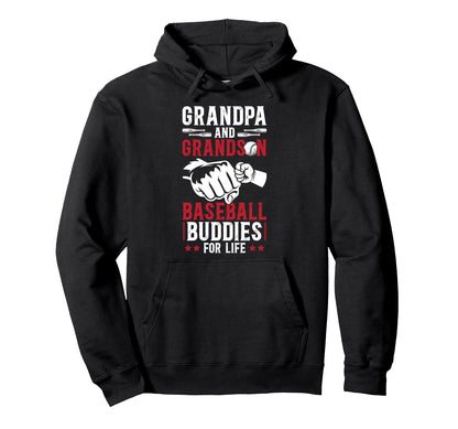 Baseball Grandpa And Grandson Hoodie - Fun Novelty Design for Adults - T-Shirt, Sweatshirt, Hoodie