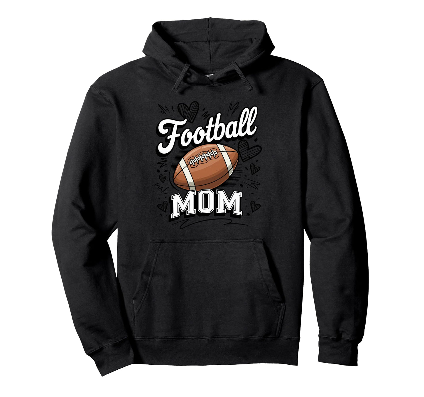 Football Mom Game Day Stadium Heart Ball Hoodie - Custom Art Print Unisex - T-Shirt, Sweatshirt, Hoodie