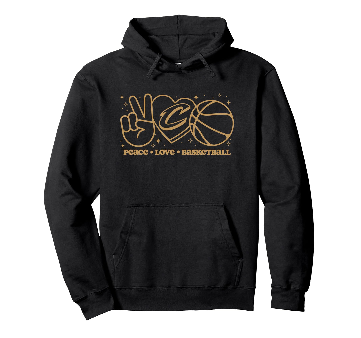 Nba Cleveland Cavaliers Peace Love Hoodie - Fun Novelty Design Men Women - T-Shirt, Sweatshirt, Hoodie