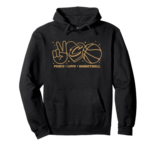 Nba Cleveland Cavaliers Peace Love Hoodie - Fun Novelty Design Men Women - T-Shirt, Sweatshirt, Hoodie