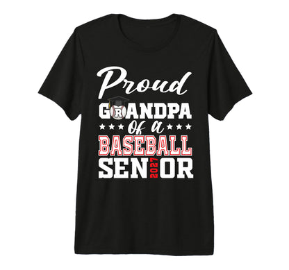 Proud Grandpa Baseball Senior 2027 Tri T-Shirt - Graphic Print for Adults - T-Shirt, Sweatshirt, Hoodie