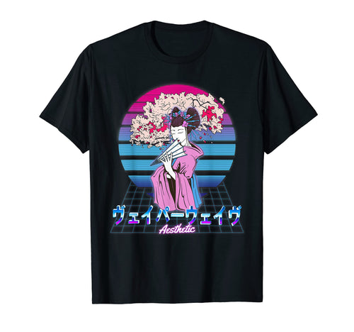 Vaporwave Japanese Sakura Blossoms T-Shirt - Graphic Print Men Women - T-Shirt, Sweatshirt, Hoodie