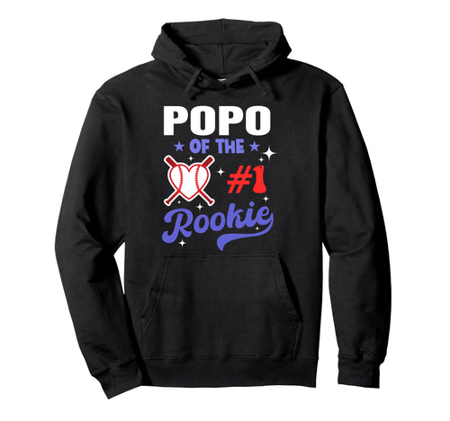 Popo Rookie 1St Baseball Birthday Party Hoodie - Graphic Print Men Women - T-Shirt, Sweatshirt, Hoodie