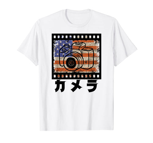 Photographer American Flag Camera T-Shirt - Custom Art Print for Adults - T-Shirt, Sweatshirt, Hoodie