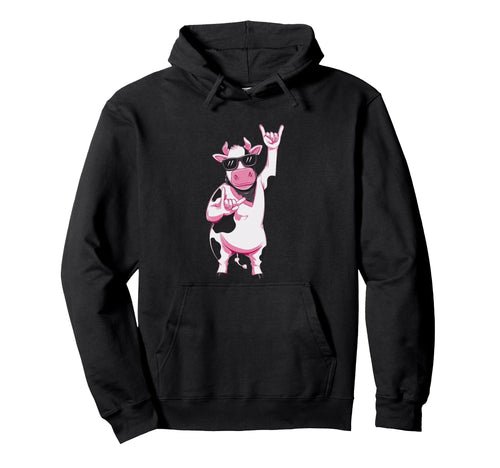 Cow Bandana Double Rock Signs Punk Hoodie - Streetwear Style for Adults - T-Shirt, Sweatshirt, Hoodie