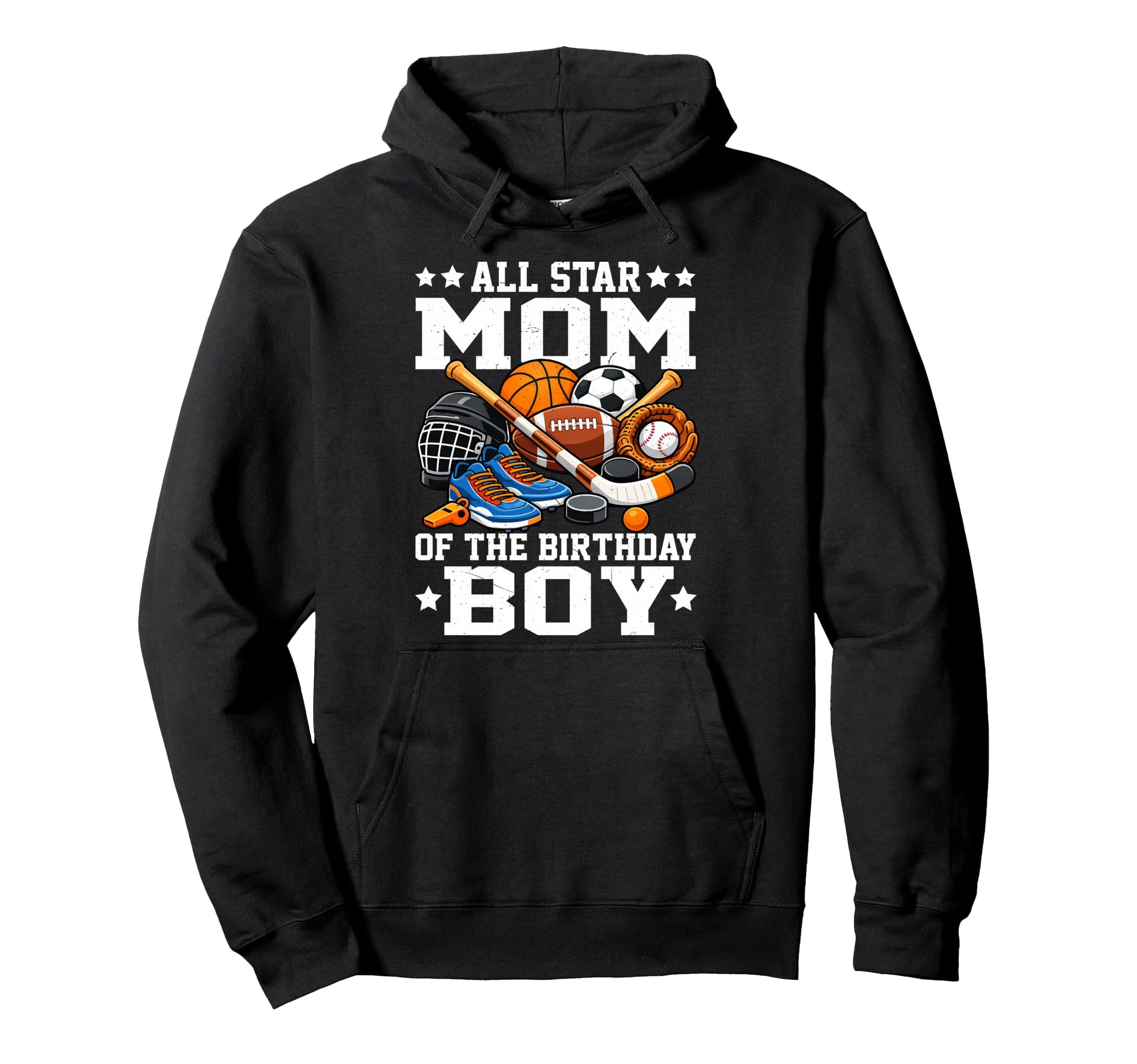 Ll Star Mom Birthday Basketball Soccer Hoodie - Graphic Print Men Women - T-Shirt, Sweatshirt, Hoodie