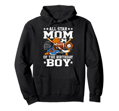 Ll Star Mom Birthday Basketball Soccer Hoodie - Graphic Print Men Women - T-Shirt, Sweatshirt, Hoodie