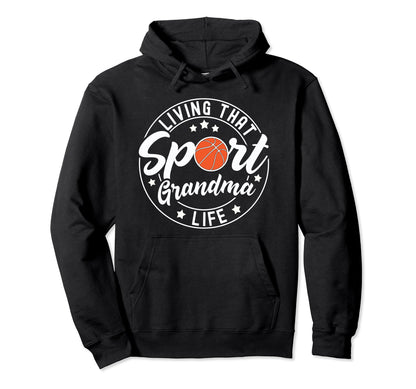 Living That Sport Grandma Life Baseball Hoodie - Unique Graphic for Adults - T-Shirt, Sweatshirt, Hoodie