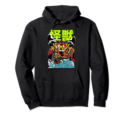 Anime Monster Moth Kanji Grunge Japan Hoodie - Graphic Print for Adults - T-Shirt, Sweatshirt, Hoodie