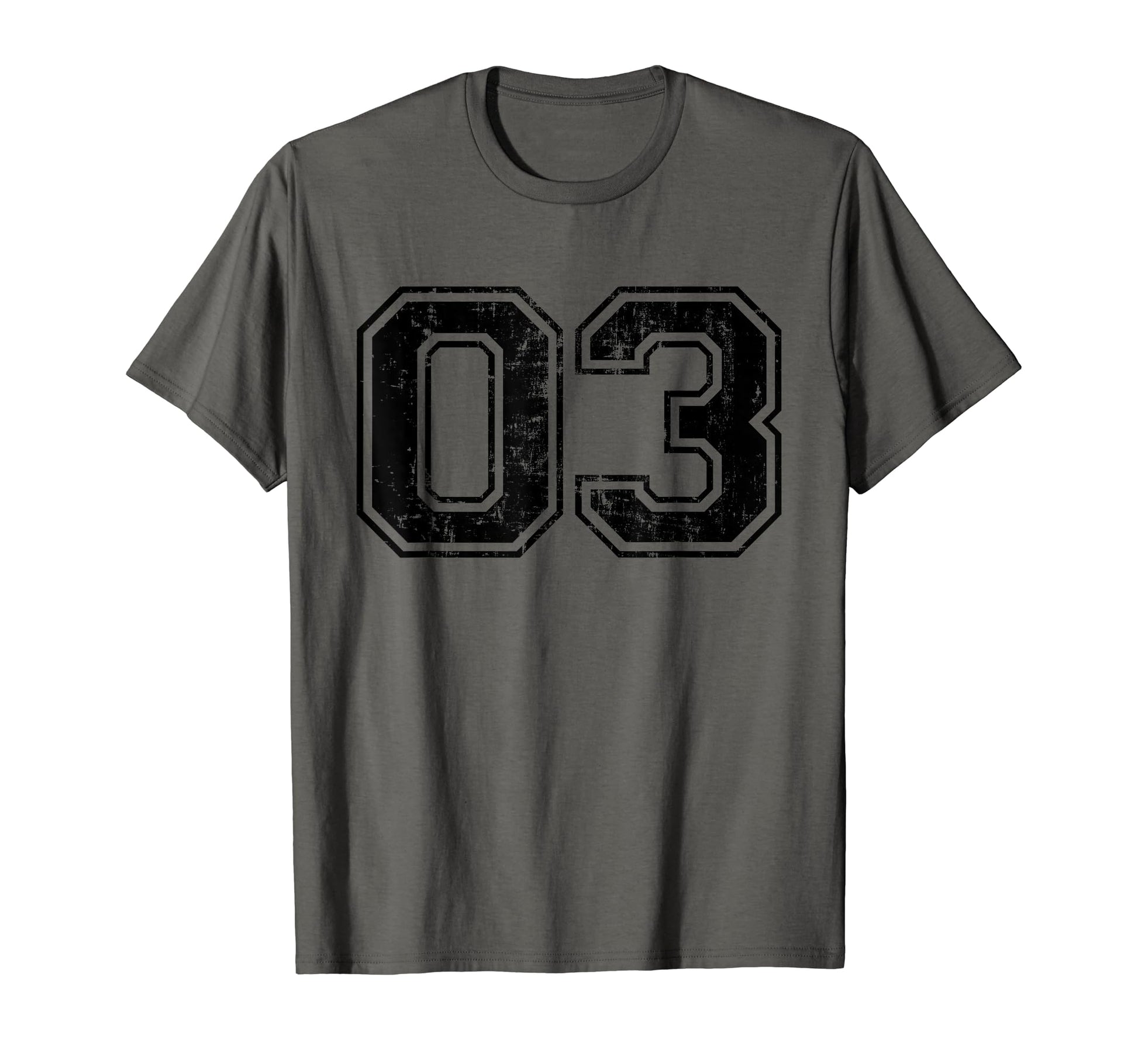 Number 03 Varsity Distressed Sport Team T-Shirt - Graphic Print Unisex - T-Shirt, Sweatshirt, Hoodie