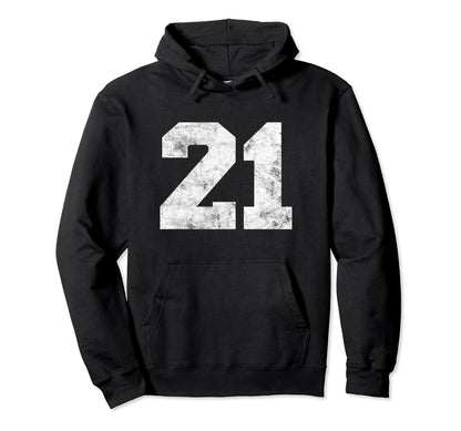 Lucky Number 21 Birthday Sports Player Team Hoodie - Graphic Print Unisex - T-Shirt, Sweatshirt, Hoodie