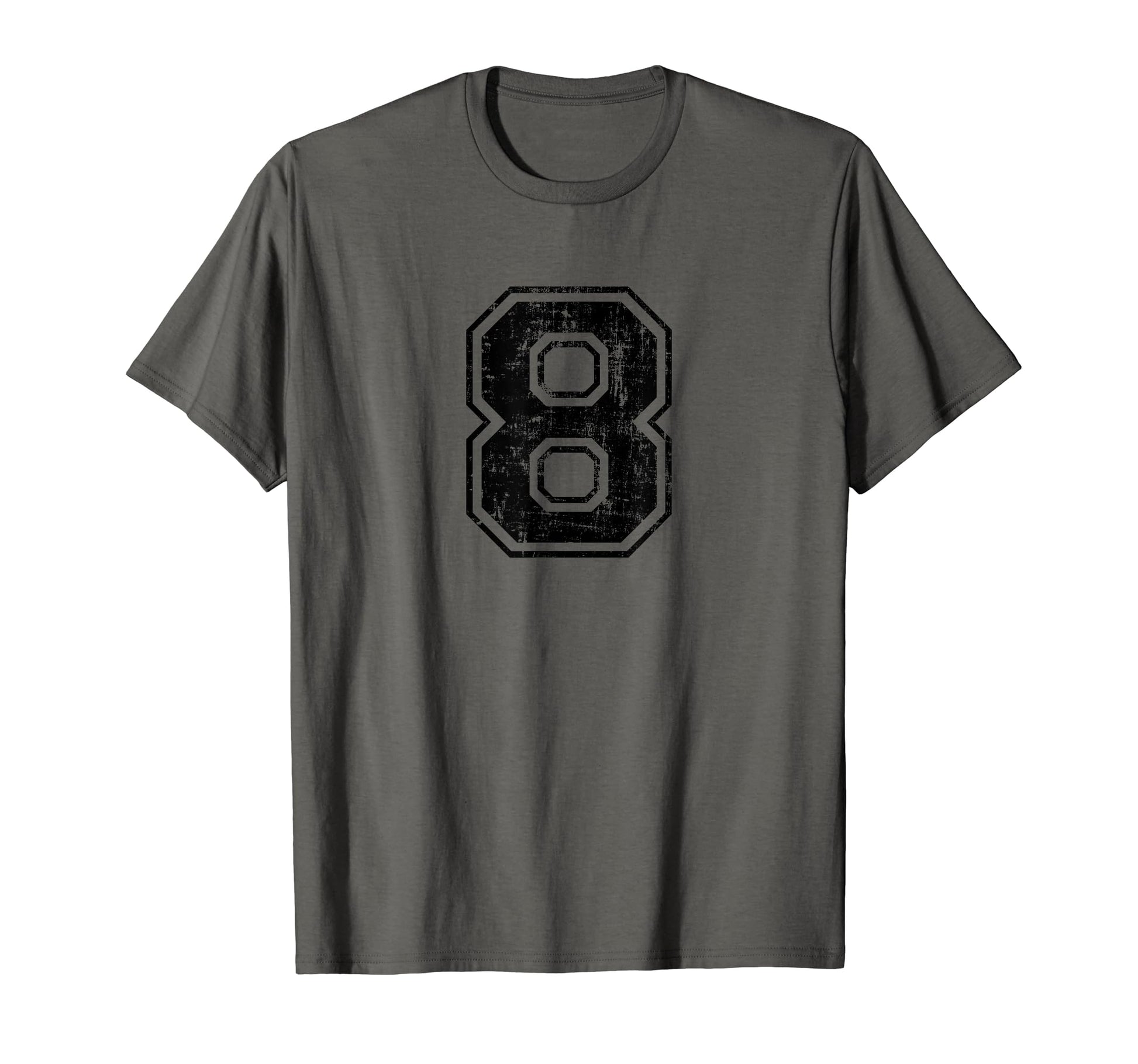 Number 8 Eight Varsity Distressed T-Shirt - Novelty Apparel Men Women - T-Shirt, Sweatshirt, Hoodie