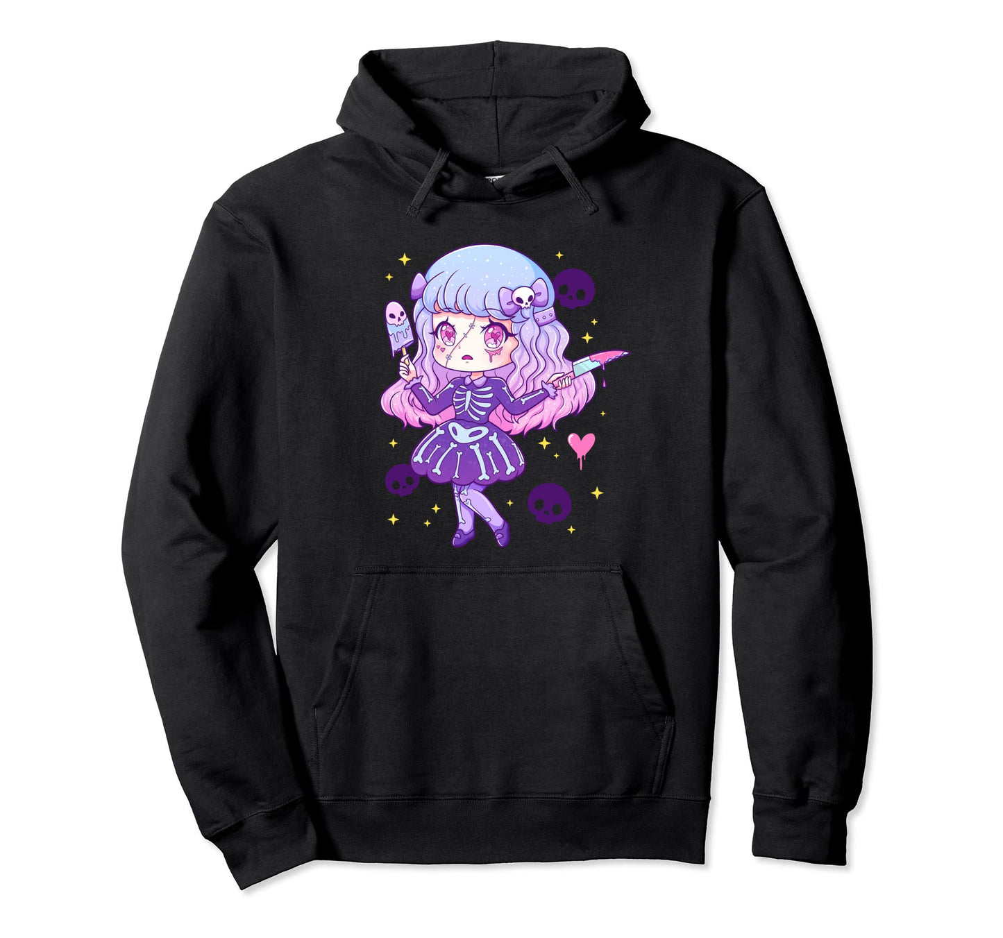 Kawaii Pastel Goth Creepy Menhera Hoodie - Aesthetic Graphic Unisex - T-Shirt, Sweatshirt, Hoodie