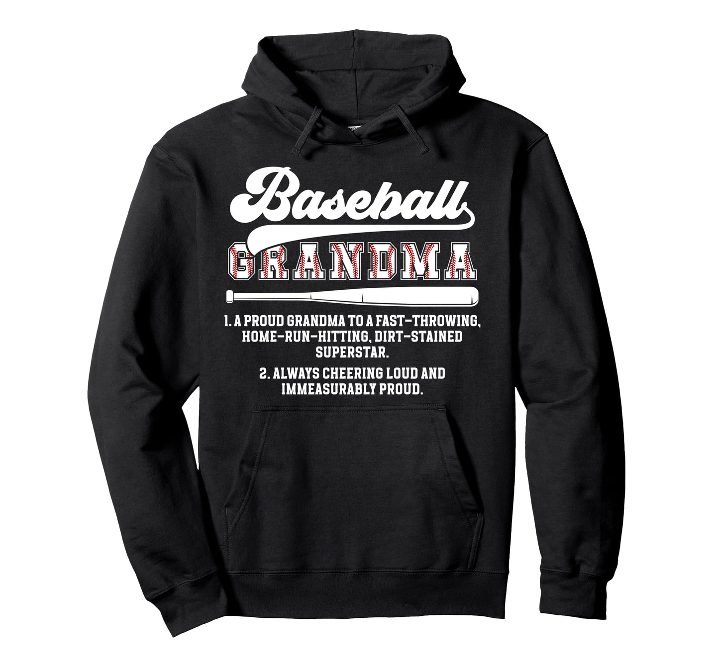 Baseball Grandma Baseball Player Hoodie - Custom Art Print for Adults - T-Shirt, Sweatshirt, Hoodie