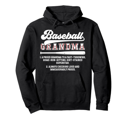 Baseball Grandma Baseball Player Hoodie - Custom Art Print for Adults - T-Shirt, Sweatshirt, Hoodie
