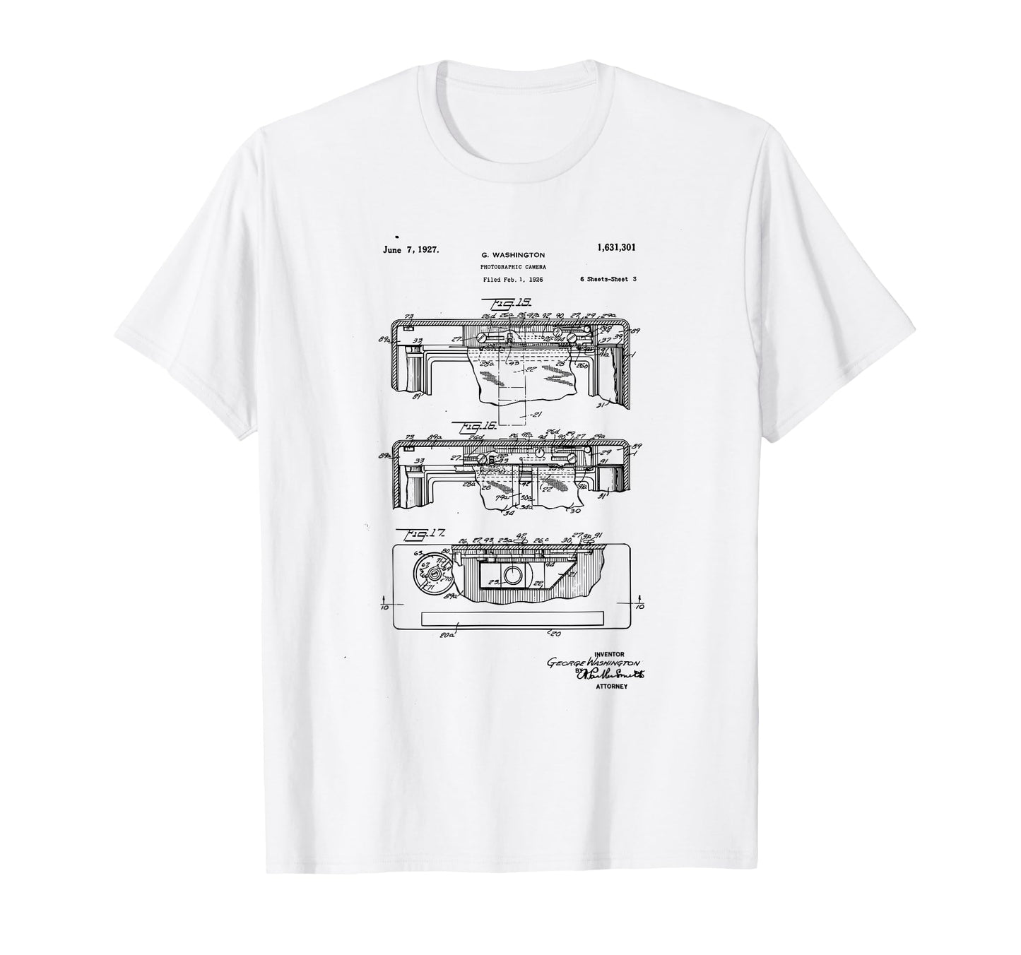 Camera Photographic Patent 1927 Drawing T-Shirt - Graphic Print Men Women - T-Shirt, Sweatshirt, Hoodie