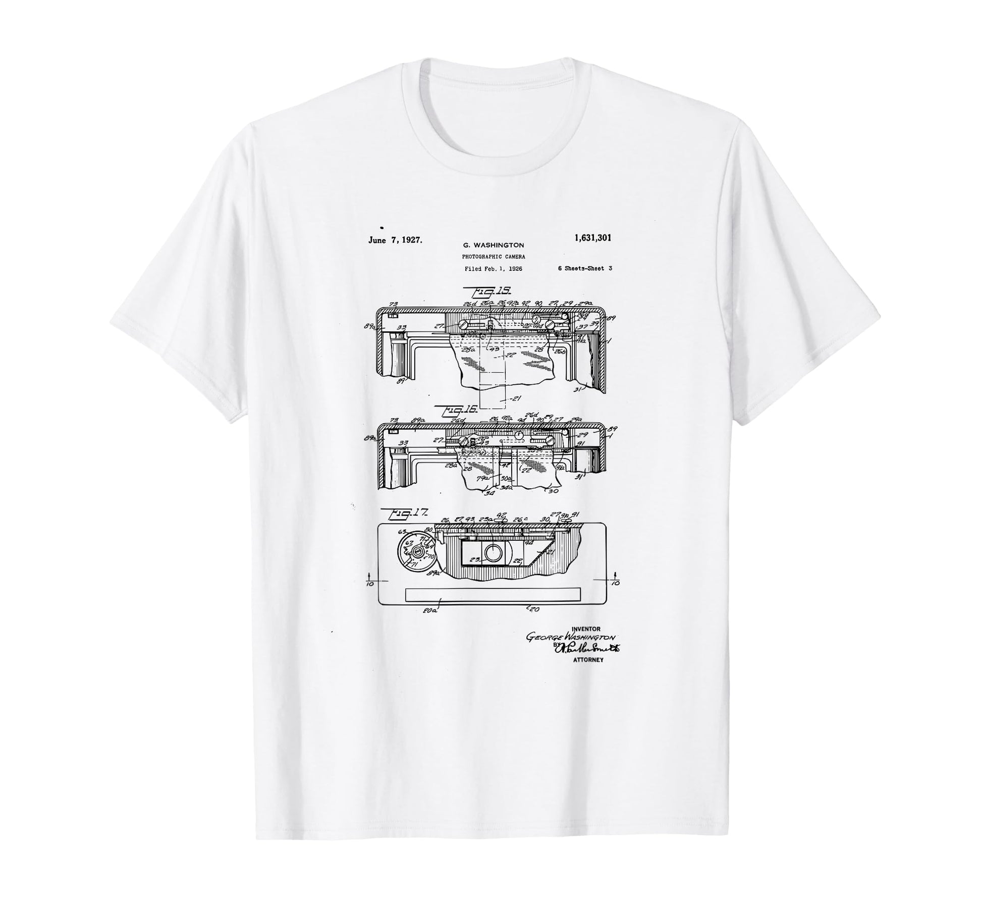 Camera Photographic Patent 1927 Drawing T-Shirt - Graphic Print Men Women - T-Shirt, Sweatshirt, Hoodie