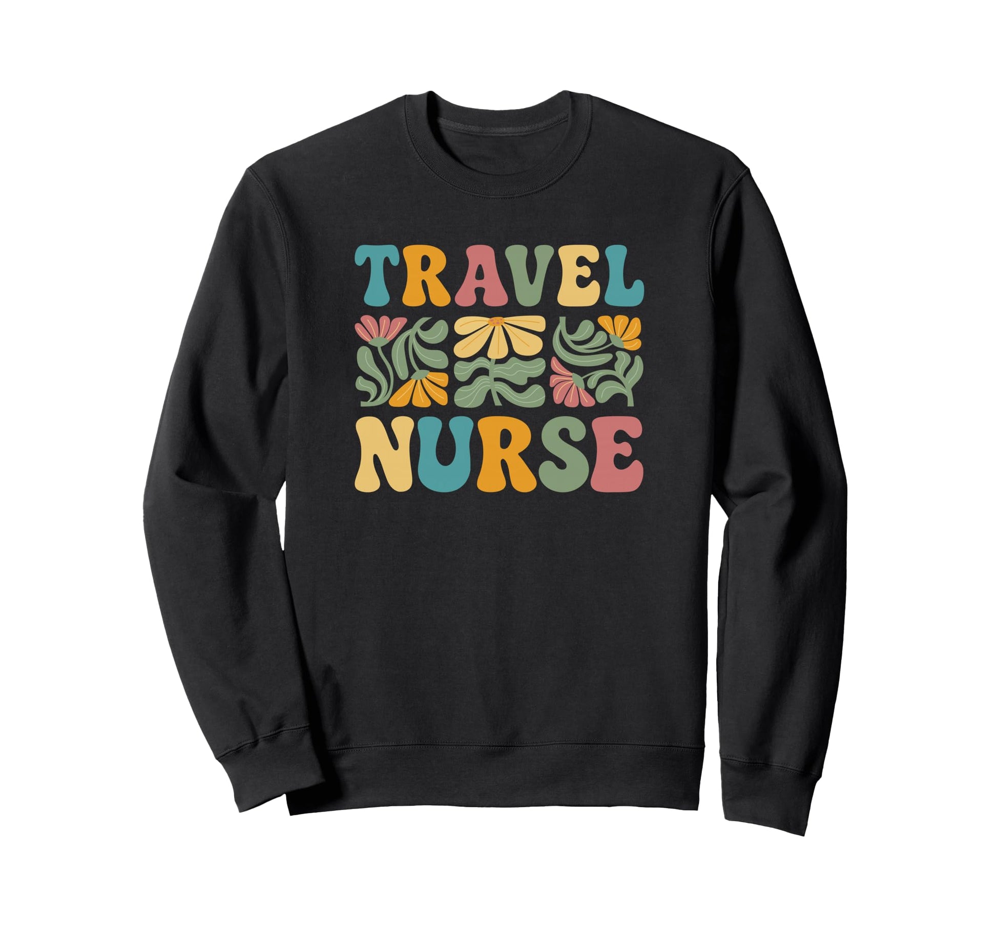 Travel Nurse Boho Flower Nursing Sweatshirt - Custom Art Print Unisex - T-Shirt, Sweatshirt, Hoodie