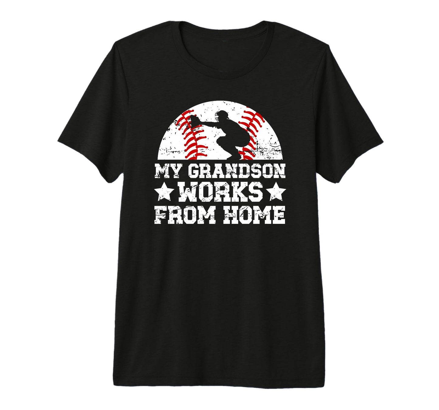 Mens My Grandson Baseball Catcher T-Shirt - Fun Novelty Design for Adults - T-Shirt, Sweatshirt, Hoodie
