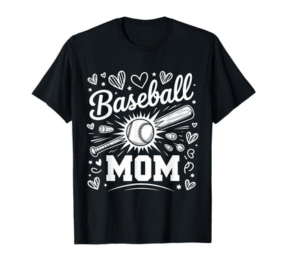 Baseball Mom Heart Family Mothers Day T-Shirt - Trendy Graphic Unisex - T-Shirt, Sweatshirt, Hoodie