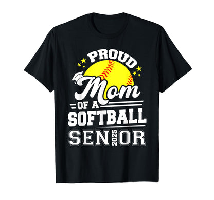 Proud Mom Softball Senior 2025 T-Shirt - Minimalist Print Men Women - T-Shirt, Sweatshirt, Hoodie