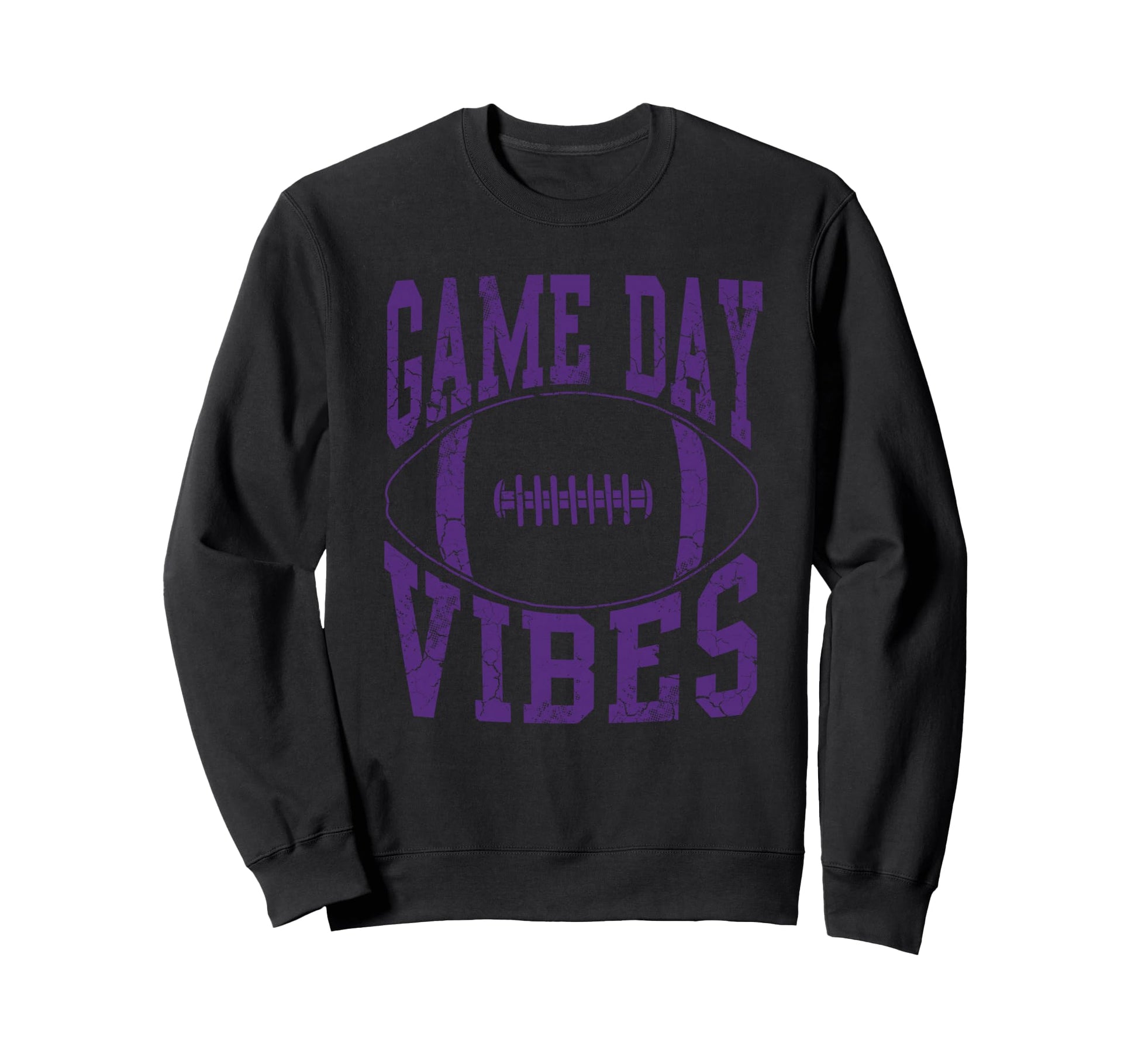 Game Day Vibes Purple Football Sweatshirt - Unique Graphic Men Women - T-Shirt, Sweatshirt, Hoodie
