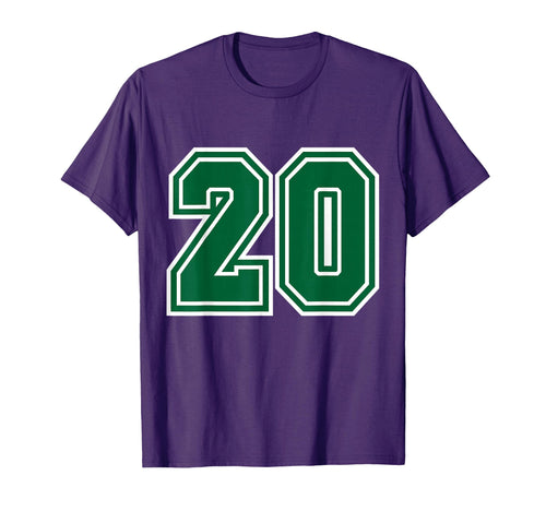 Number 20 Green Sports Team Varsity T-Shirt - Aesthetic Graphic Men Women - T-Shirt, Sweatshirt, Hoodie