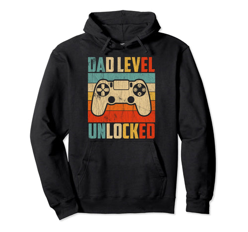 Dad Level Unlocked Video Game Gaming Hoodie - Trendy Graphic for Adults - T-Shirt, Sweatshirt, Hoodie