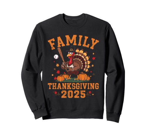 Happy Thanksgiving 2025 Funny Baseball Sweatshirt - Graphic Print Unisex - T-Shirt, Sweatshirt, Hoodie