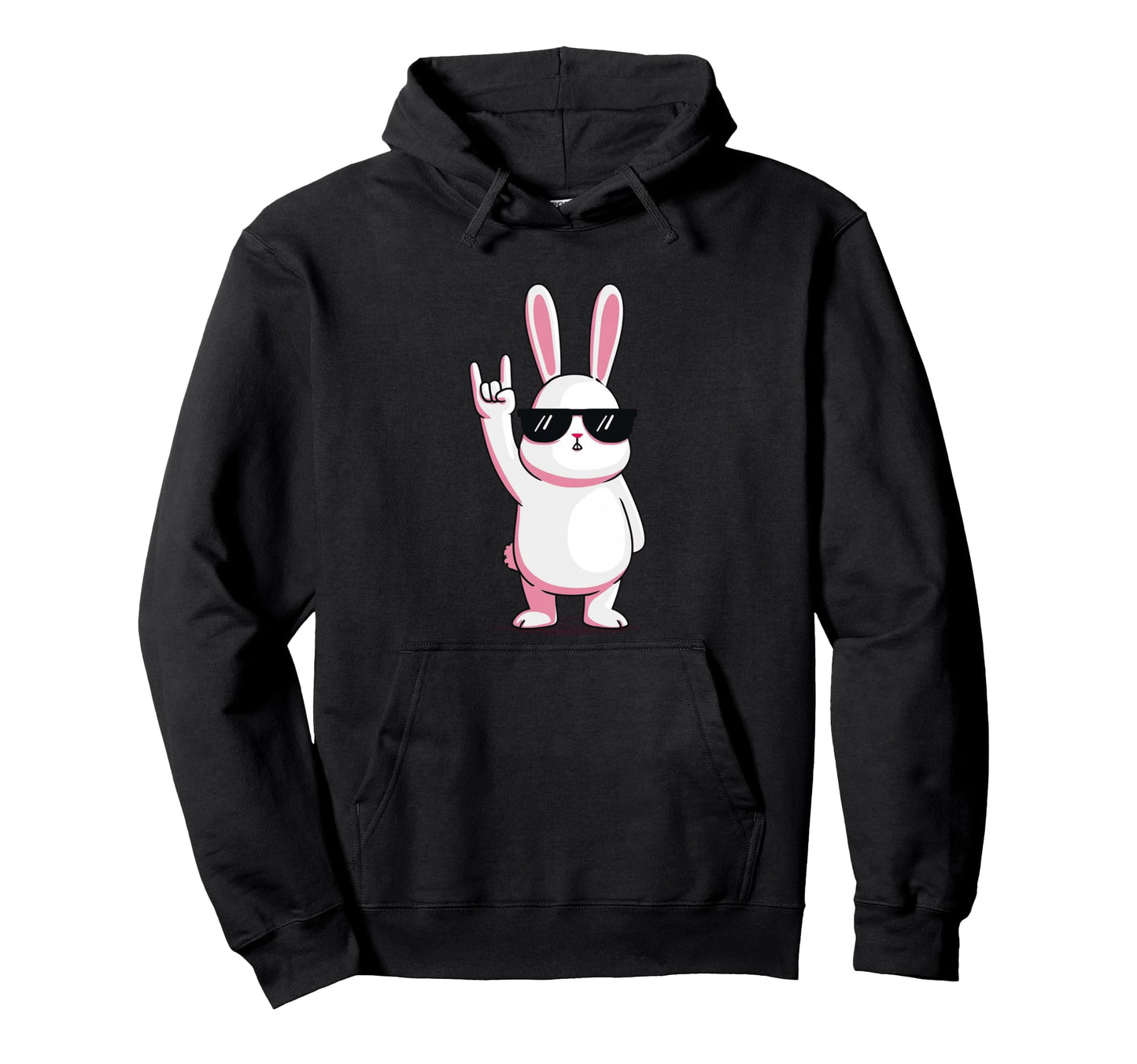 Bunny Rock Rabbit Hipster Vibe Funny Hoodie - Streetwear Style Men Women - T-Shirt, Sweatshirt, Hoodie