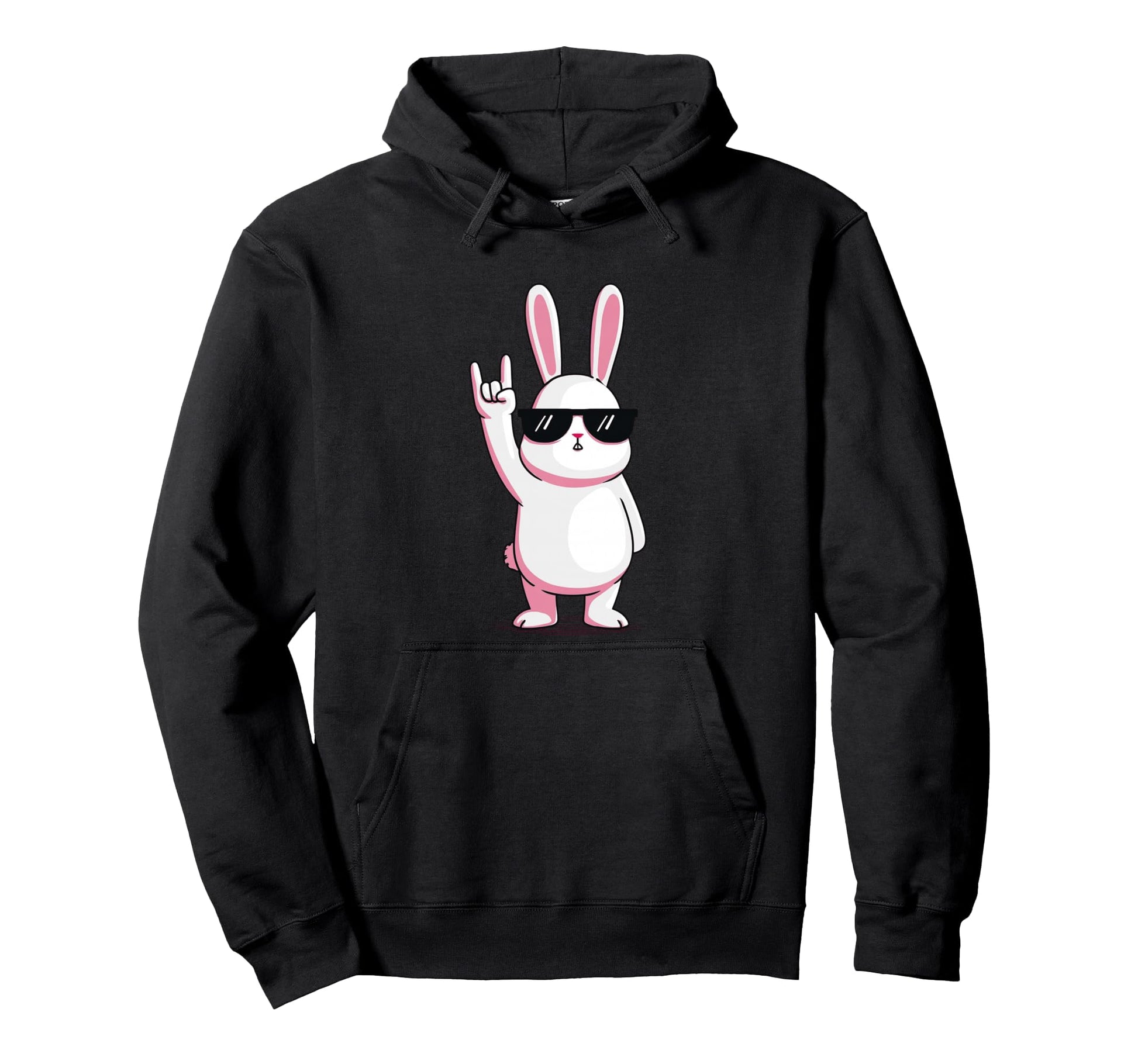 Bunny Rock Rabbit Hipster Vibe Funny Hoodie - Streetwear Style Men Women - T-Shirt, Sweatshirt, Hoodie