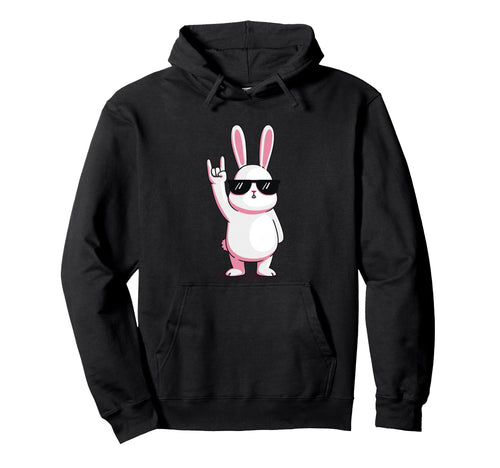 Bunny Rock Rabbit Hipster Vibe Funny Hoodie - Streetwear Style Men Women - T-Shirt, Sweatshirt, Hoodie