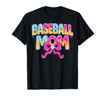 Baseball Mom Ice Cream Dripping T-Shirt - Fun Novelty Design Unisex - T-Shirt, Sweatshirt, Hoodie
