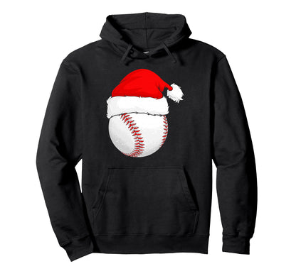 Baseball Santa Hat Funny Gifts Novelty Hoodie - Novelty Apparel Men Women - T-Shirt, Sweatshirt, Hoodie