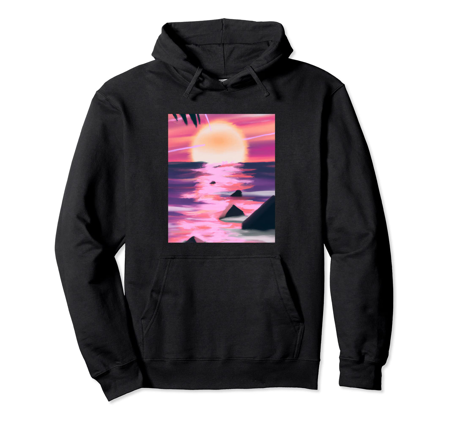 Vaporwave Sun Synthwave Sunset Hoodie - Novelty Apparel Men Women - T-Shirt, Sweatshirt, Hoodie