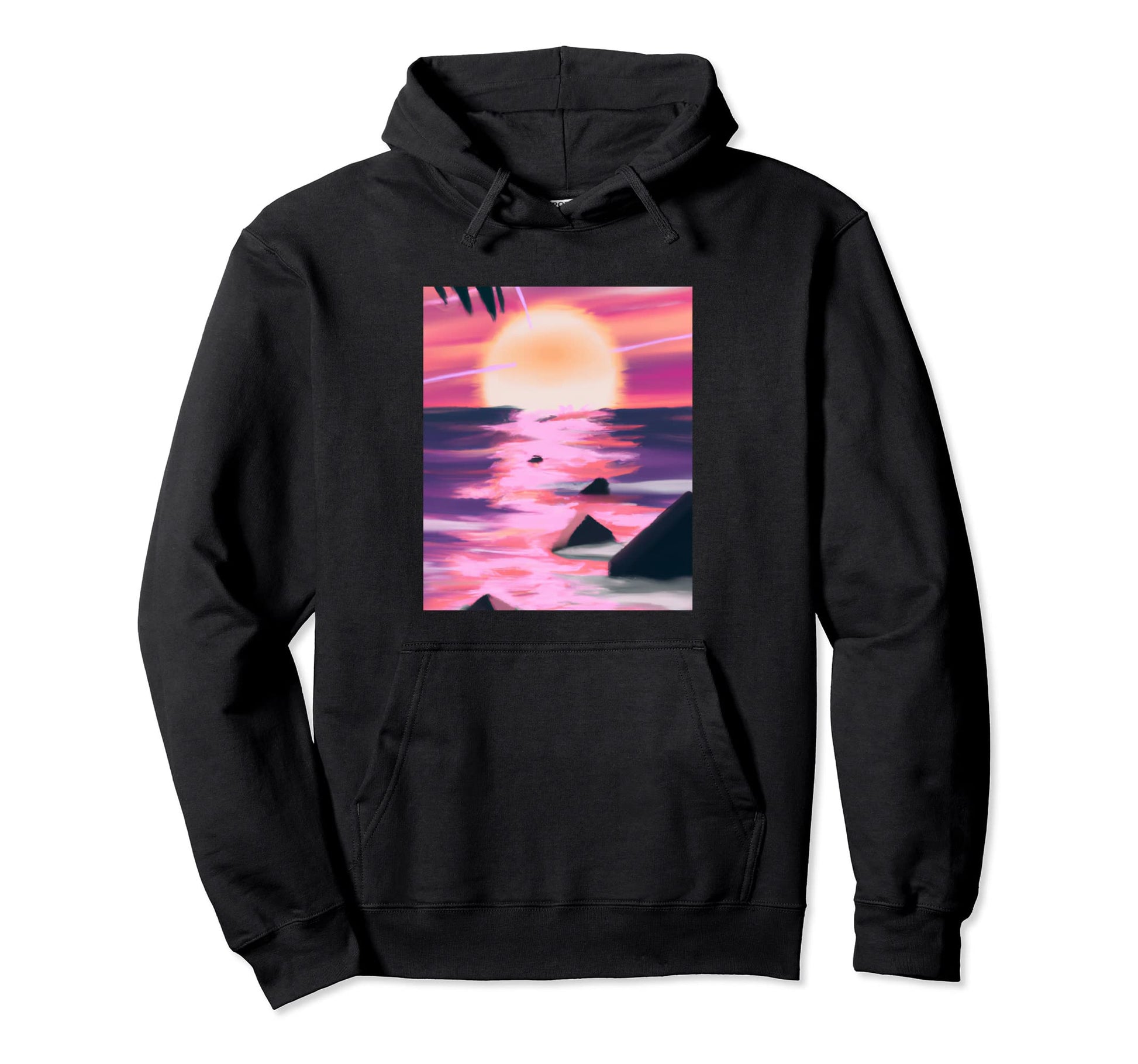 Vaporwave Sun Synthwave Sunset Hoodie - Novelty Apparel Men Women - T-Shirt, Sweatshirt, Hoodie