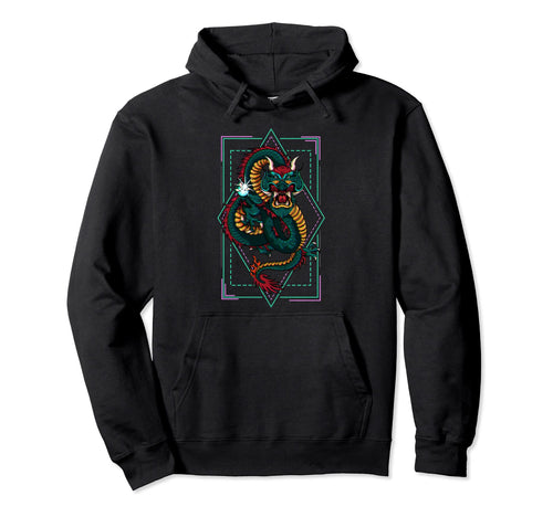 Japanese Aesthetic Dragon Vaporwave Japan Hoodie - Custom Art Print Unisex - T-Shirt, Sweatshirt, Hoodie