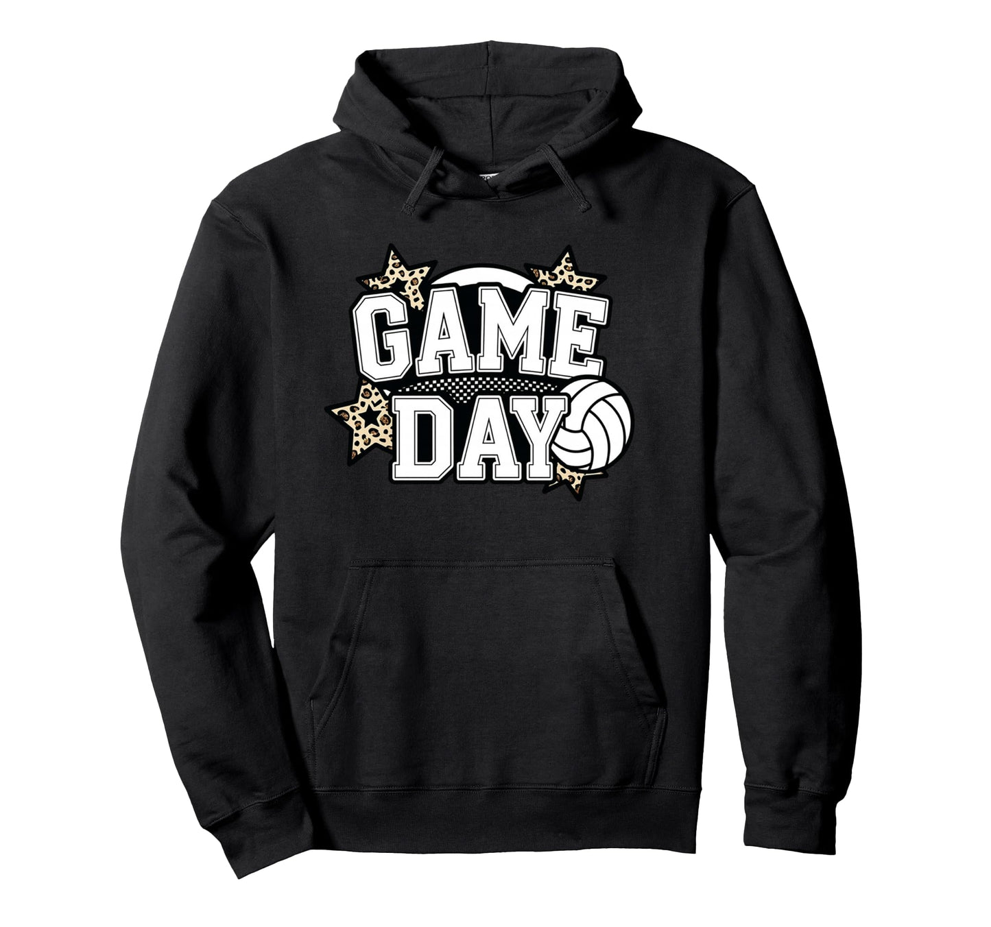 Volleyball Game Day Leopard Volleyball Hoodie - Fun Novelty Design Unisex - T-Shirt, Sweatshirt, Hoodie