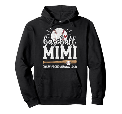 Baseball Mimi Baseball Player Grandma Hoodie - Unique Graphic Men Women - T-Shirt, Sweatshirt, Hoodie