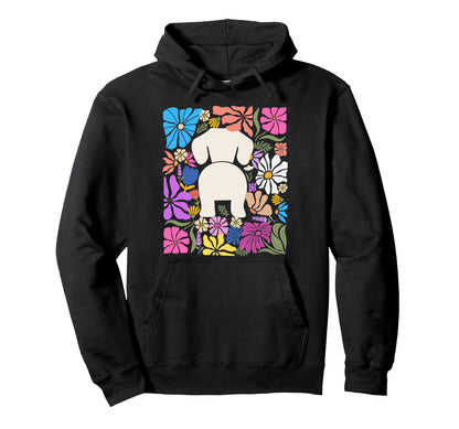 Dachshund Boho Floral Doxie Flowers Dog Hoodie - Minimalist Print Men Women - T-Shirt, Sweatshirt, Hoodie